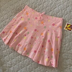 NWT Rare Vintage Y2K SO 100% Cotton Baby Pink Polka Dot Skort XS/S
